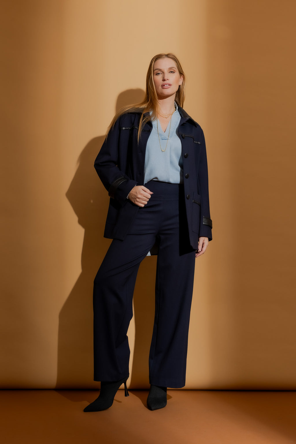 Navy Ponte Long Culotte