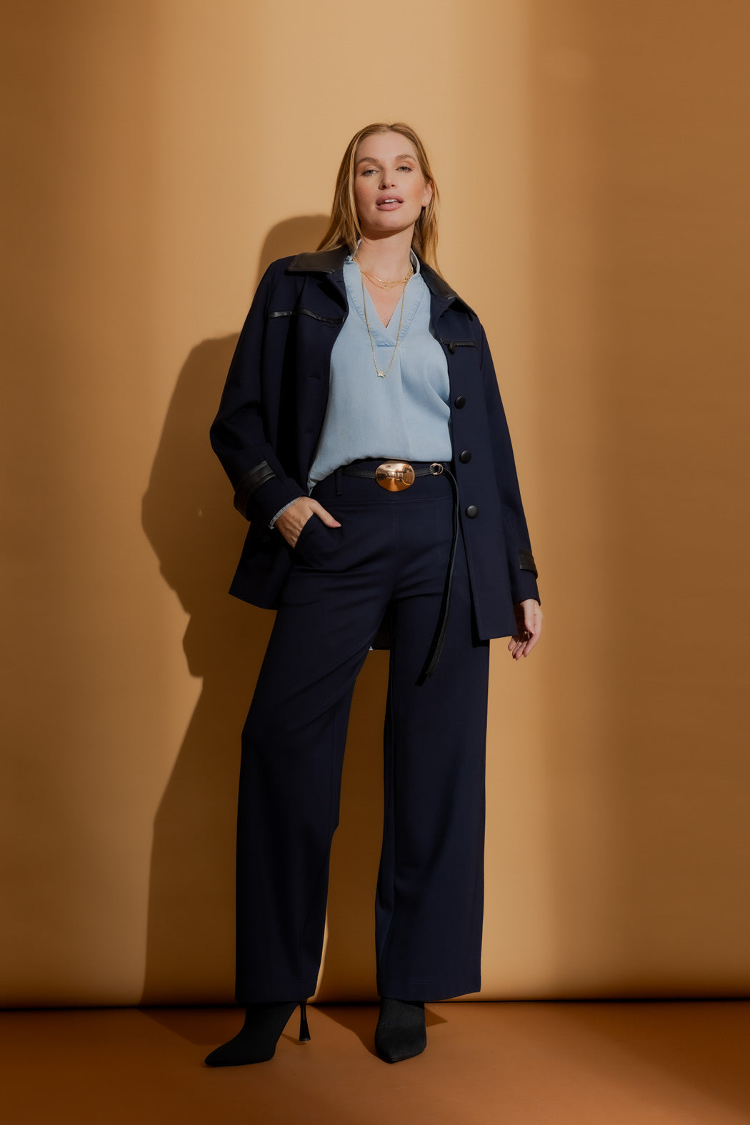 Navy Ponte Long Culotte