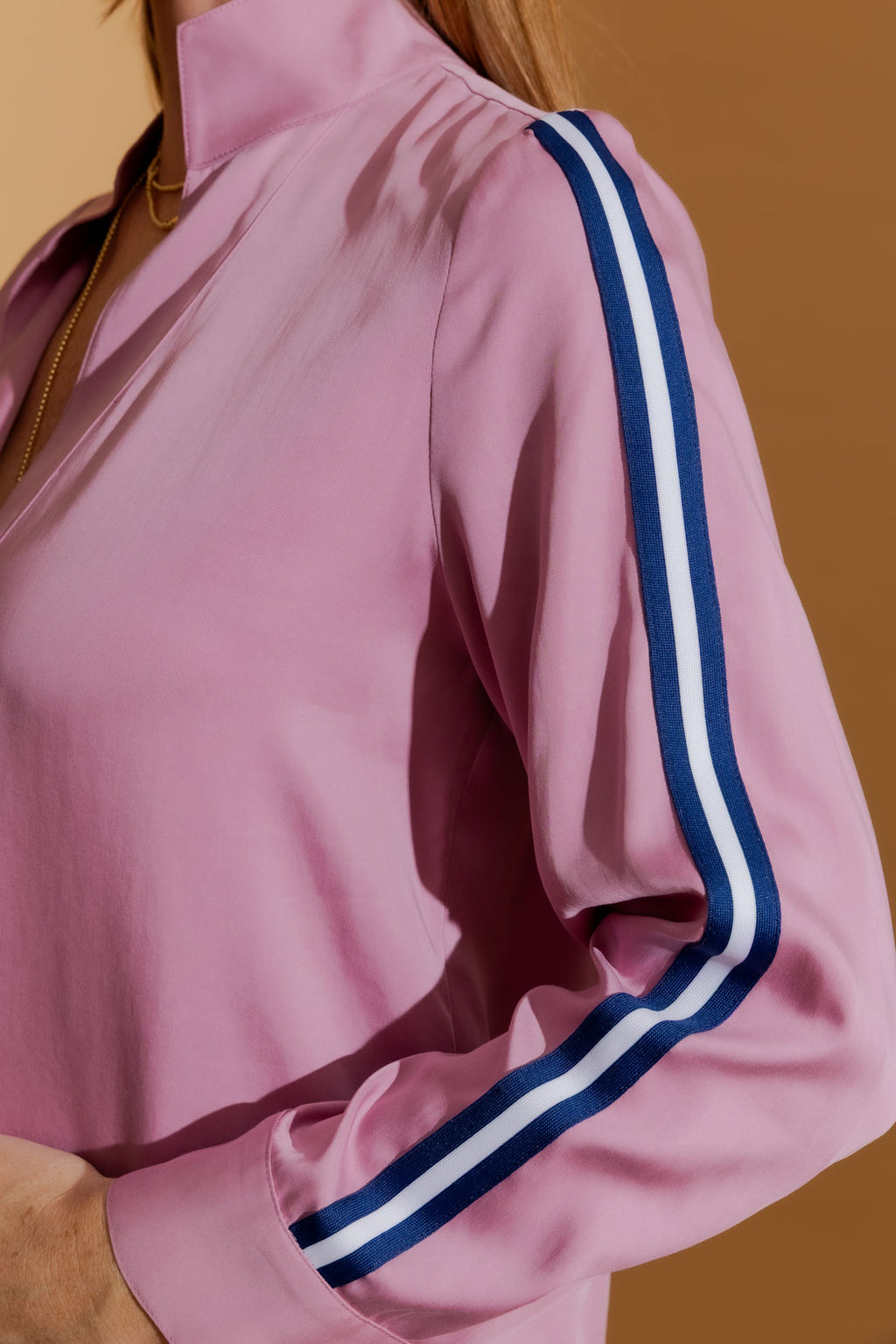 Pink Tencel Stripe Blogger Shirt