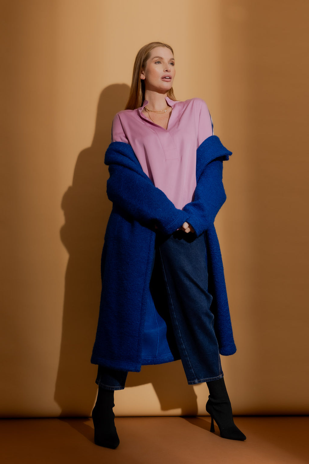 Pink Tencel Stripe Blogger Shirt