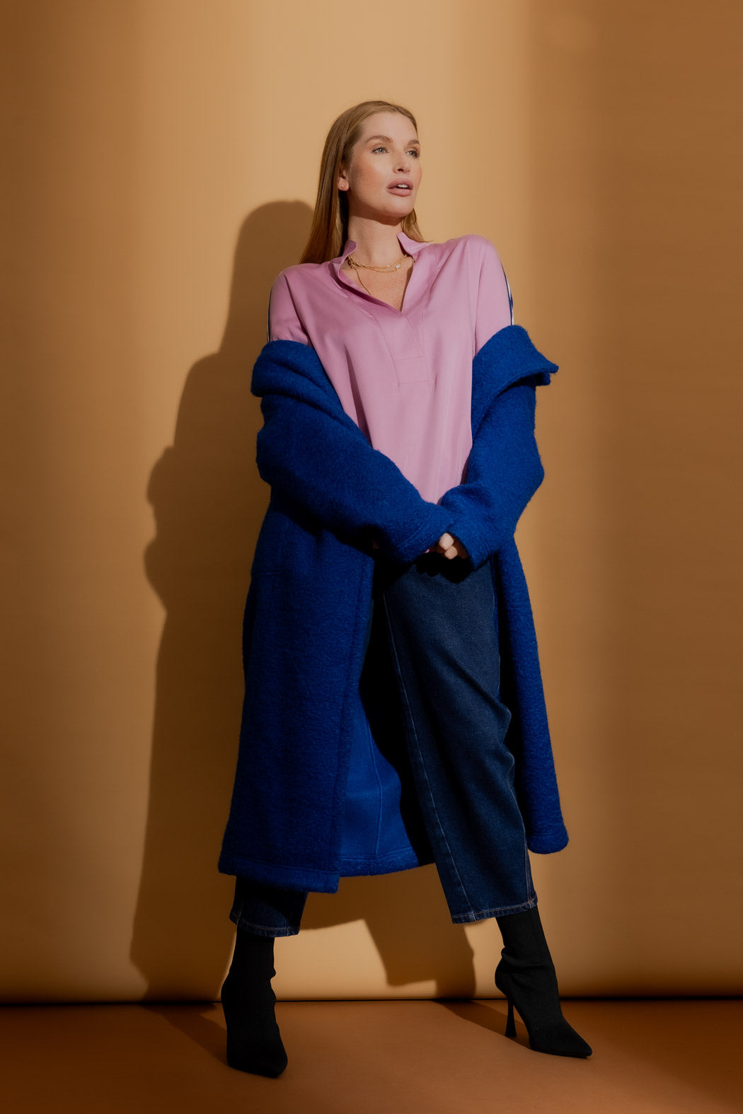 Pink Tencel Stripe Blogger Shirt