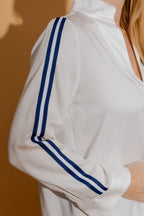 White Tencel Stripe Blogger Shirt