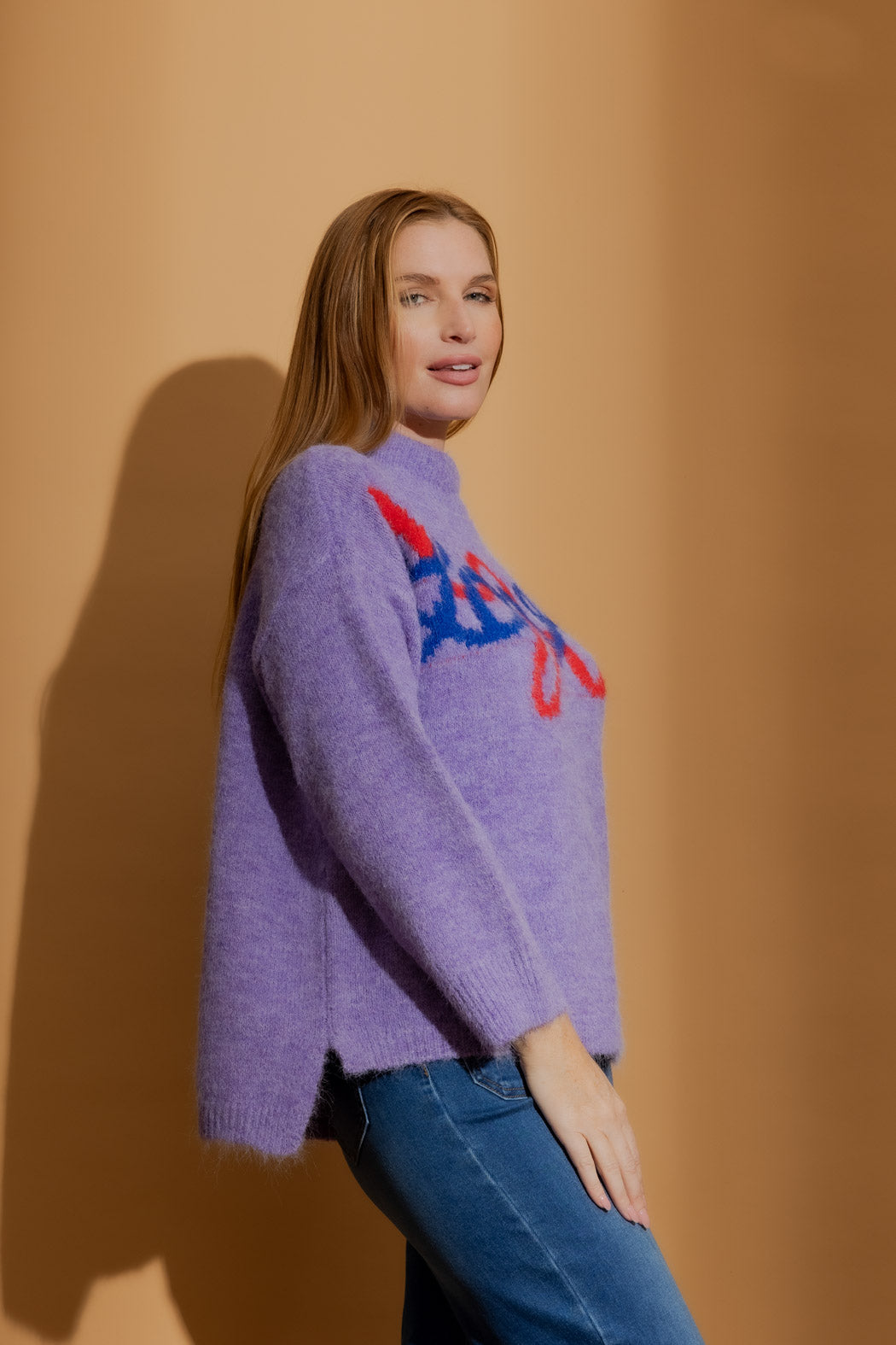 Lilac Recycled Yarn Fluffy Love Jumper Lilac S