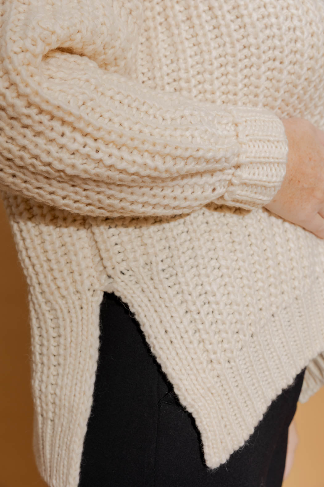 Ivory Chunky V-Neck Jumper Ivory S