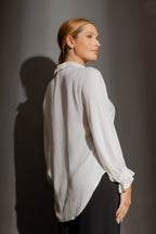 White Double Ruffle Blouse