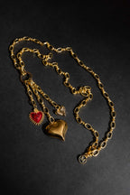 Three Heart Necklace Gold