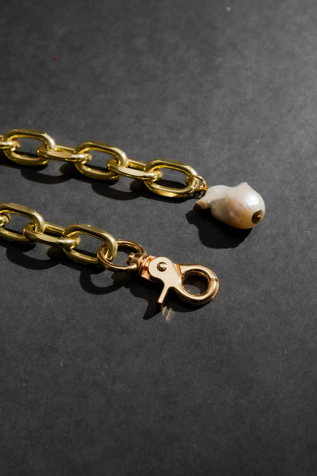 Gold Baroque Pearl Necklace