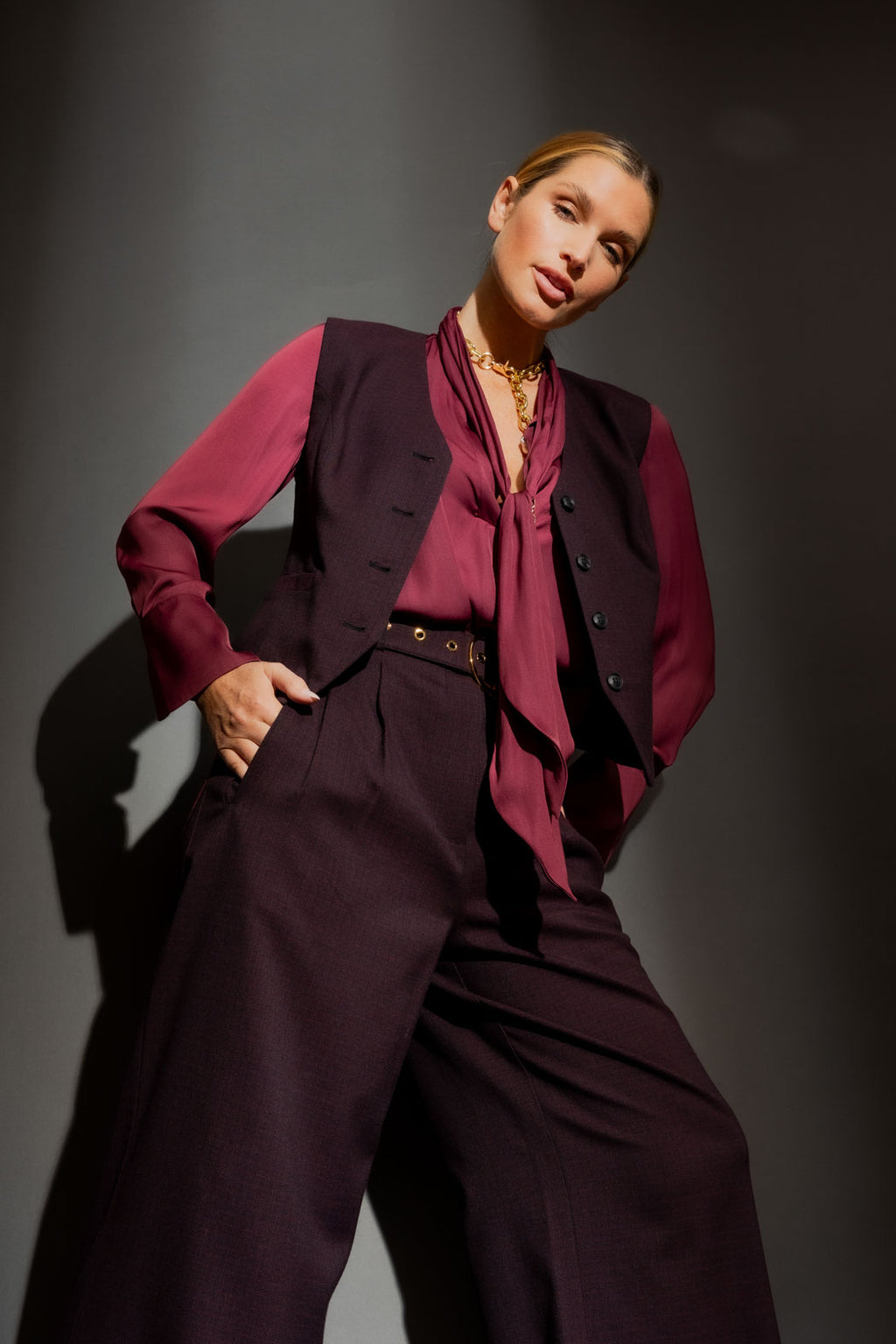 Wine Check Tailored Vest