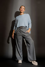Pale Blue Luxe Rib Crew Jumper Pale Blue