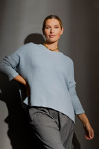 Pale Blue Luxe Rib Crew Jumper Pale Blue