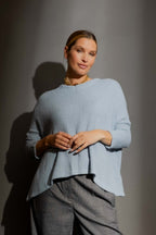 Pale Blue Luxe Rib Crew Jumper Pale Blue