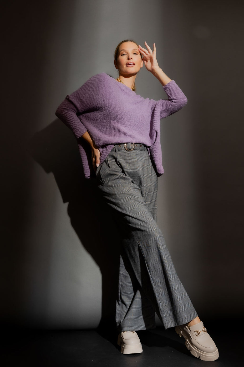 Lilac Luxe Rib Crew Jumper