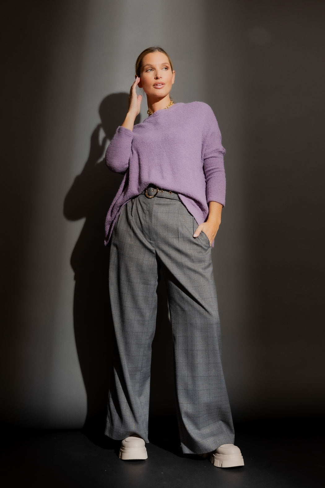 Lilac Luxe Rib Crew Jumper