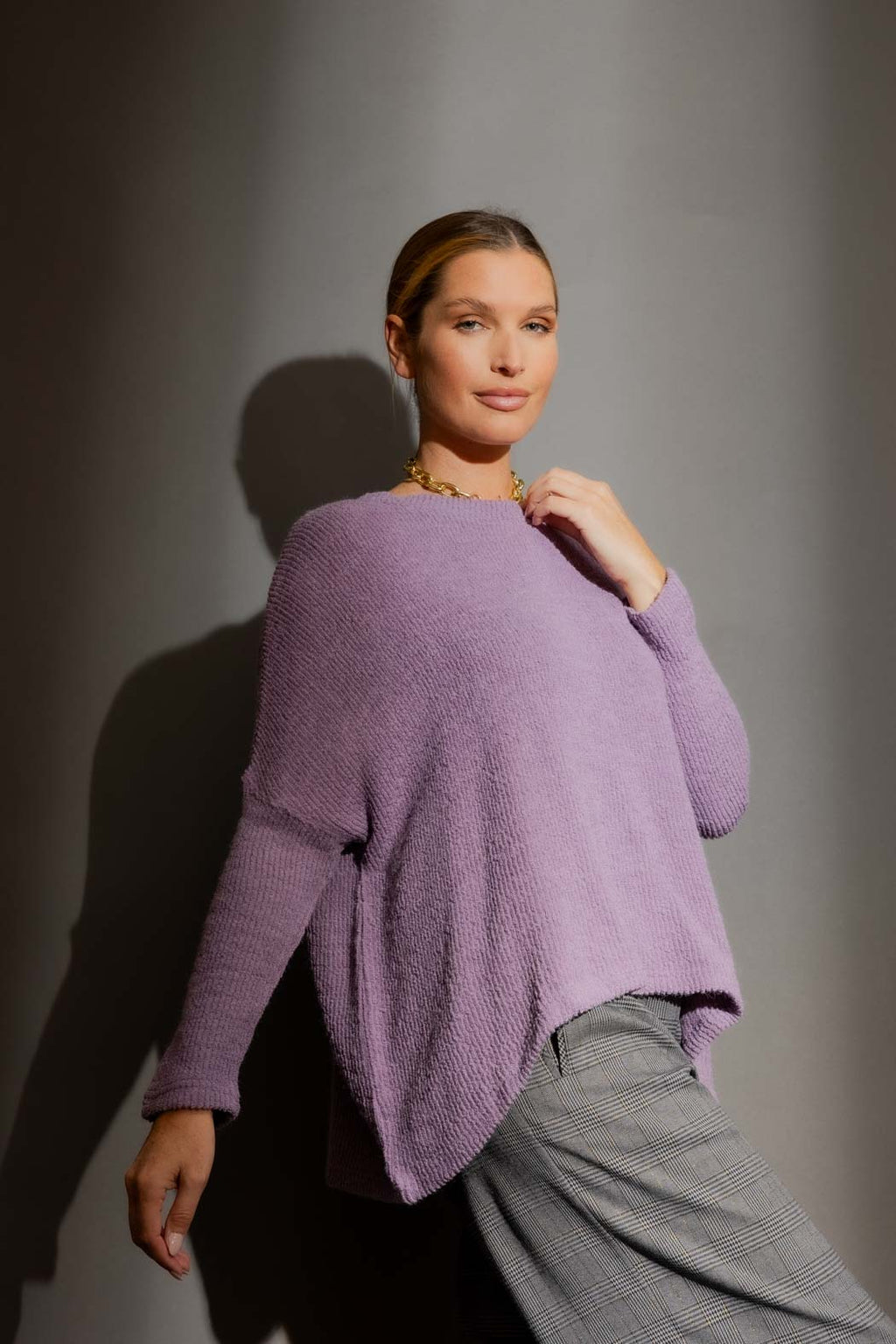 Lilac Luxe Rib Crew Jumper