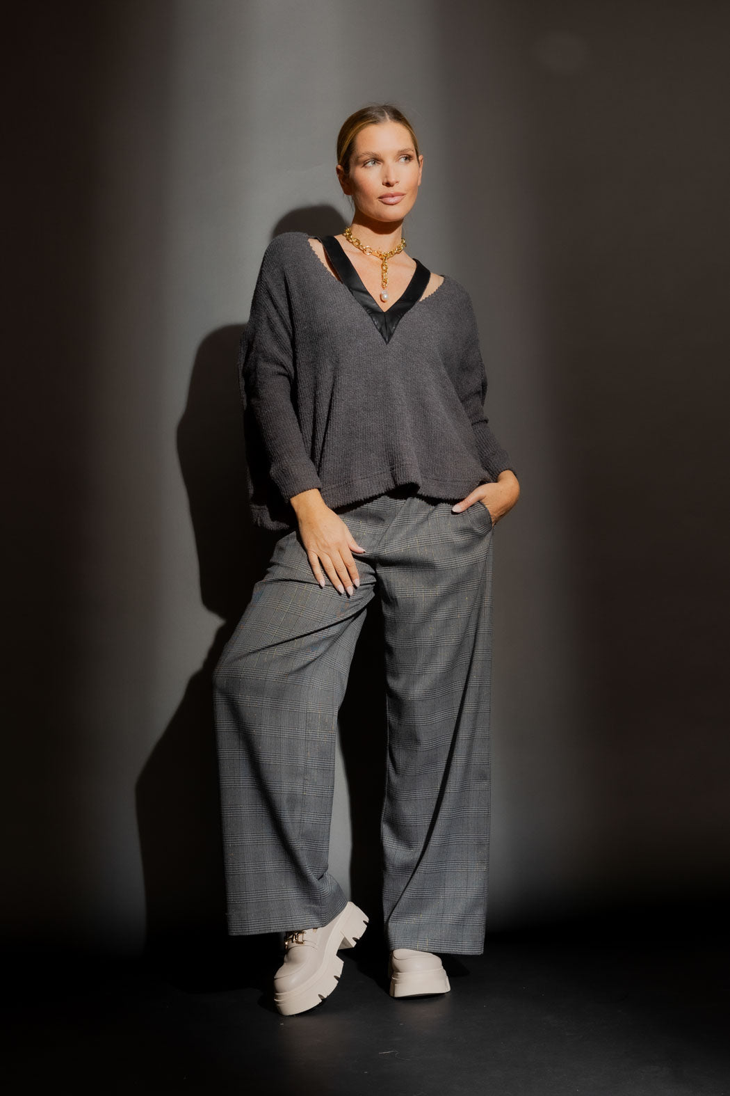 Grey Luxe Rib Jumper