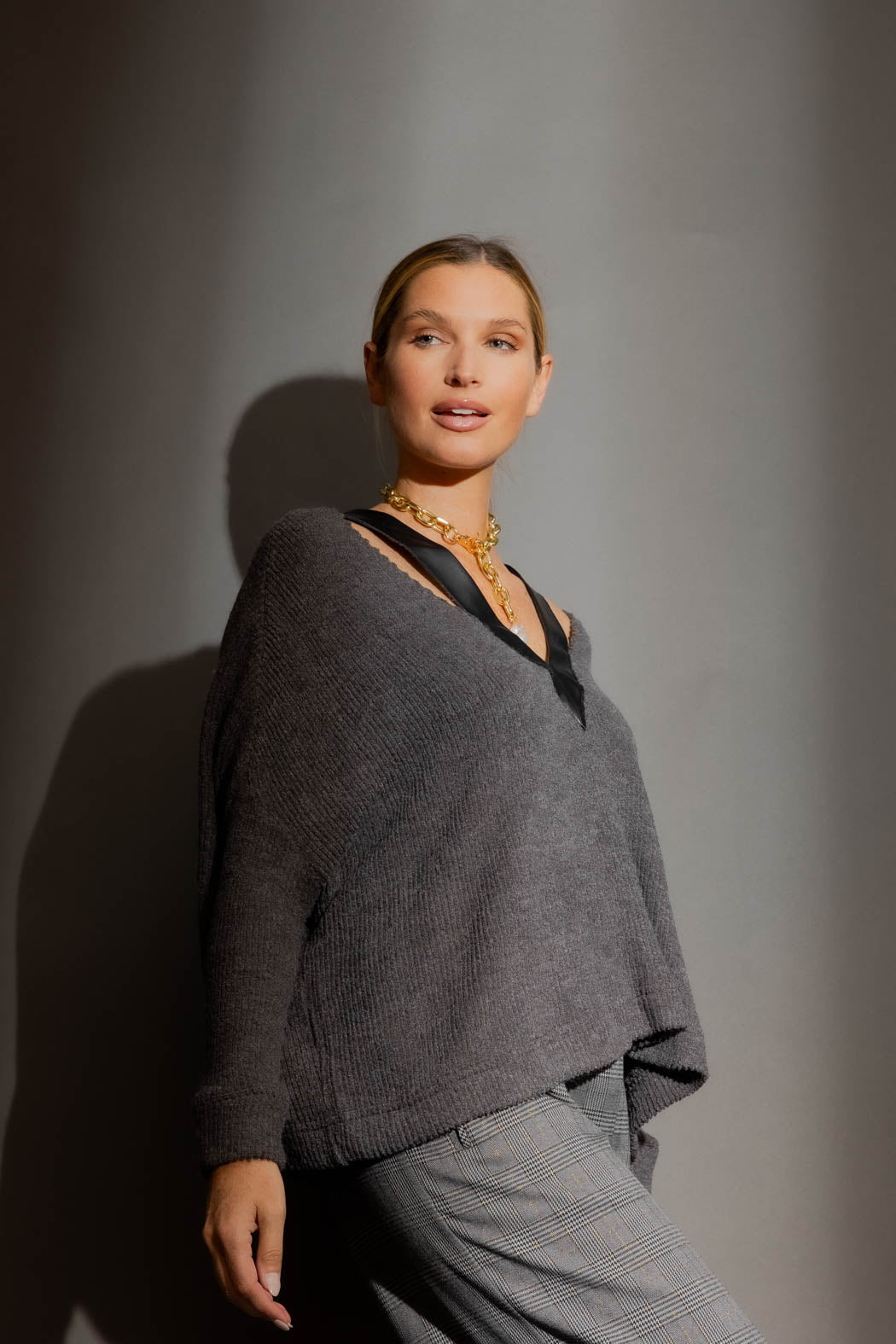 Grey Luxe Rib Jumper
