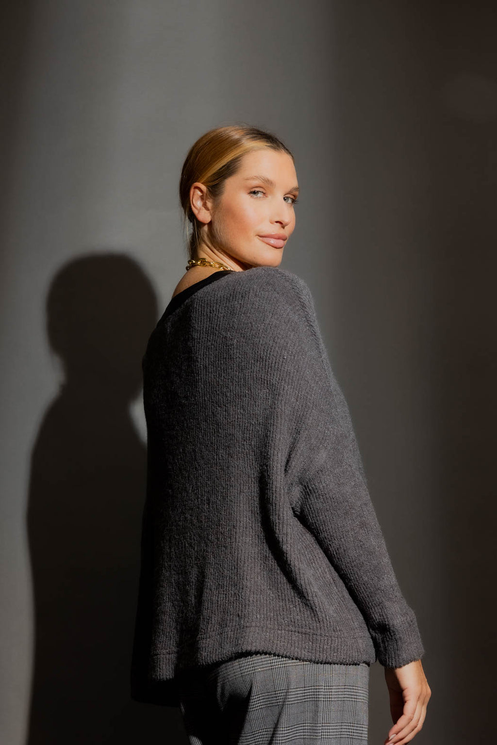 Grey Luxe Rib Jumper