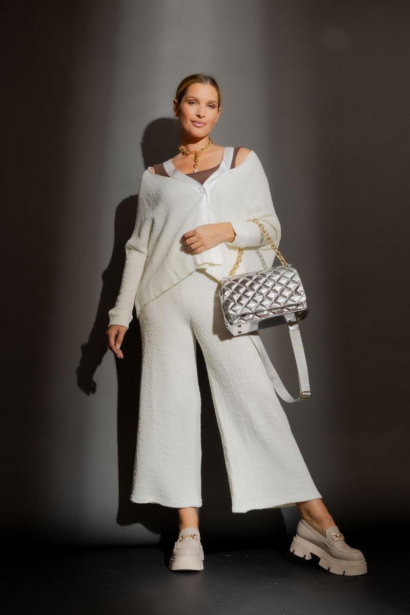 Whiye Luxe Rib Culotte White