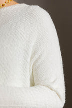 White Luxe Rib Crew Jumper