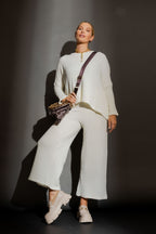 White Luxe Rib Crew Jumper