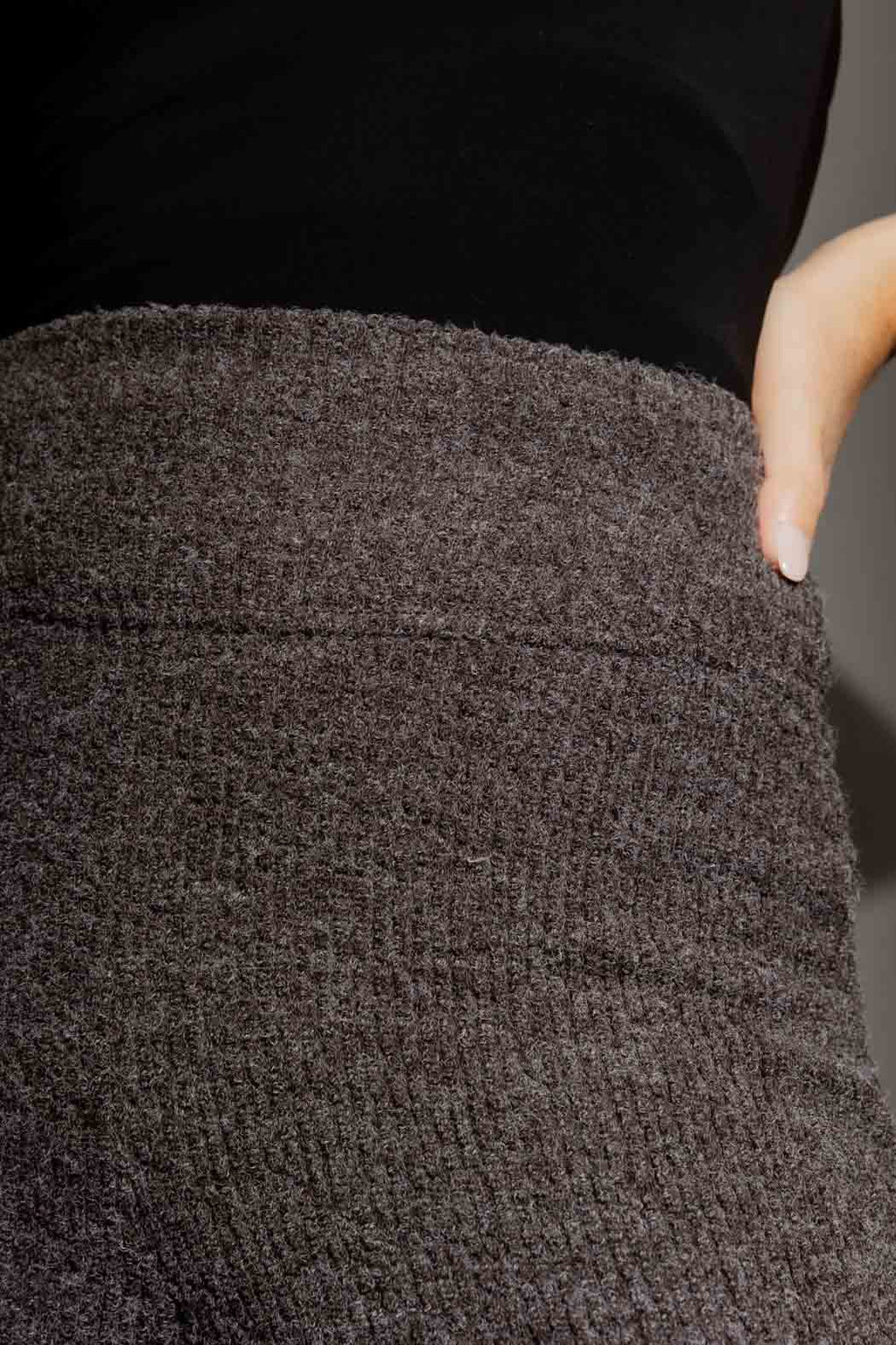 Black Luxe Rib Culotte