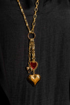 Three Heart Necklace Gold