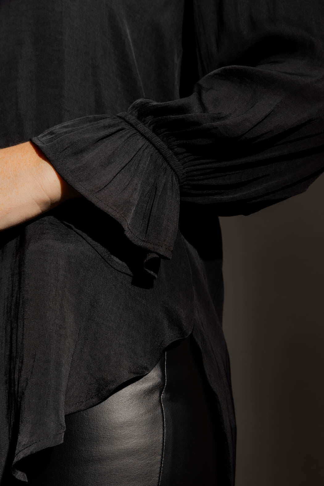 Black Ruffle Blogger Shirt