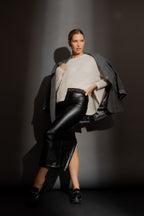 Black Croc Coated Miracle Skirt