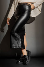 Black Croc Coated Miracle Skirt