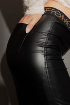 Black Croc Coated Miracle Skirt