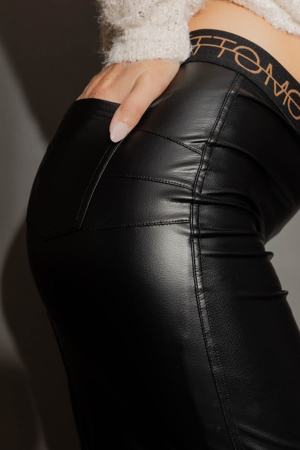 Black Croc Coated Miracle Skirt