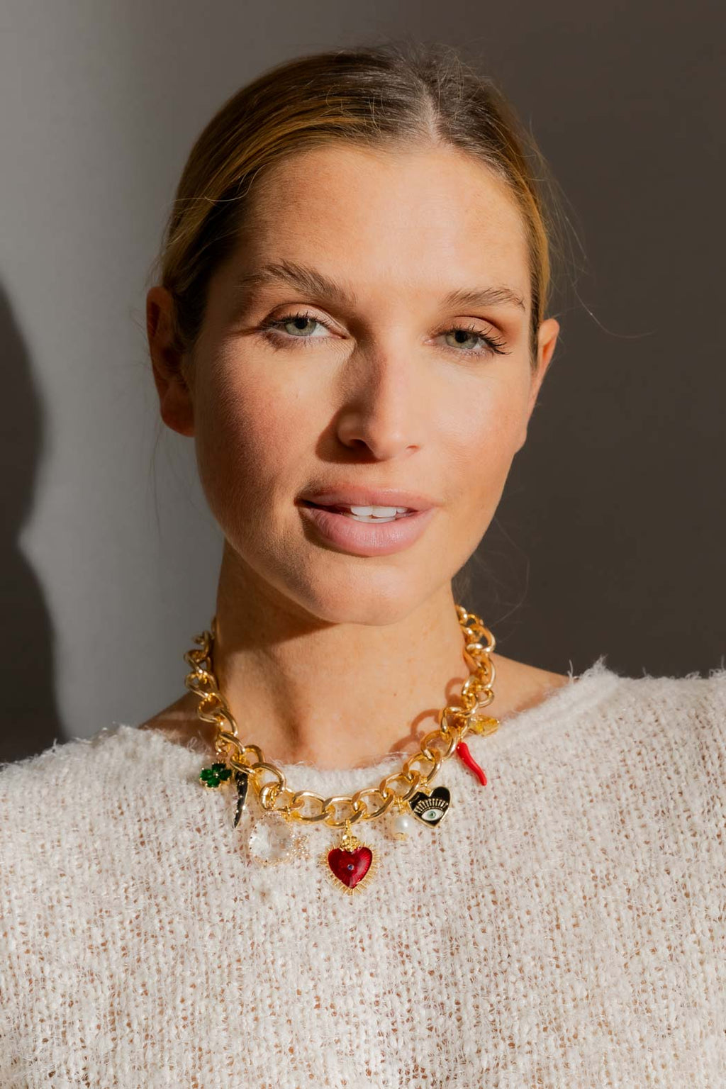 Gold Heart Charm Necklace
