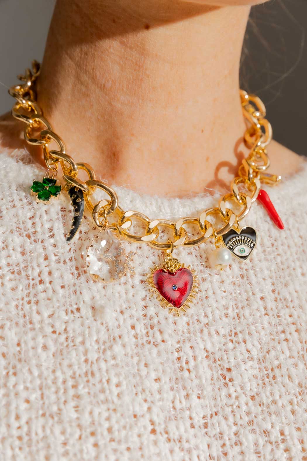 Gold Heart Charm Necklace