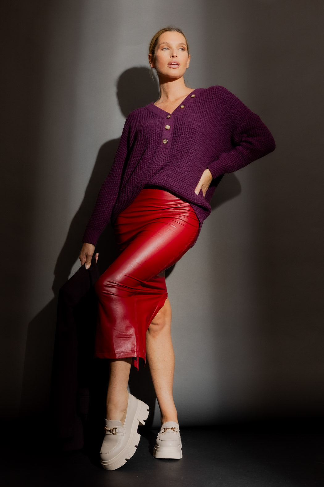 Red Croc Coated Miracle Skirt