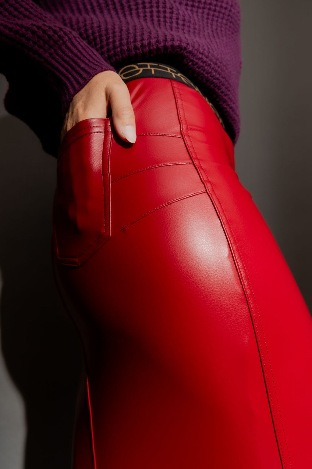 Red Croc Coated Miracle Skirt