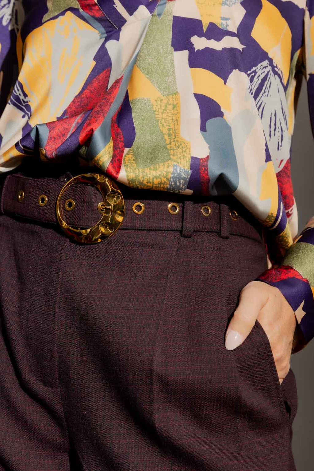 Wine Check Cleo Pant