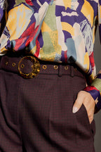 Wine Check Cleo Pant