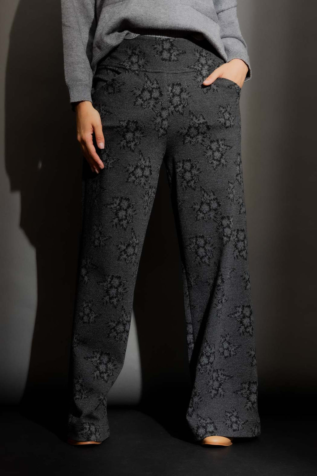 Charcoal Floral Jet Culotte
