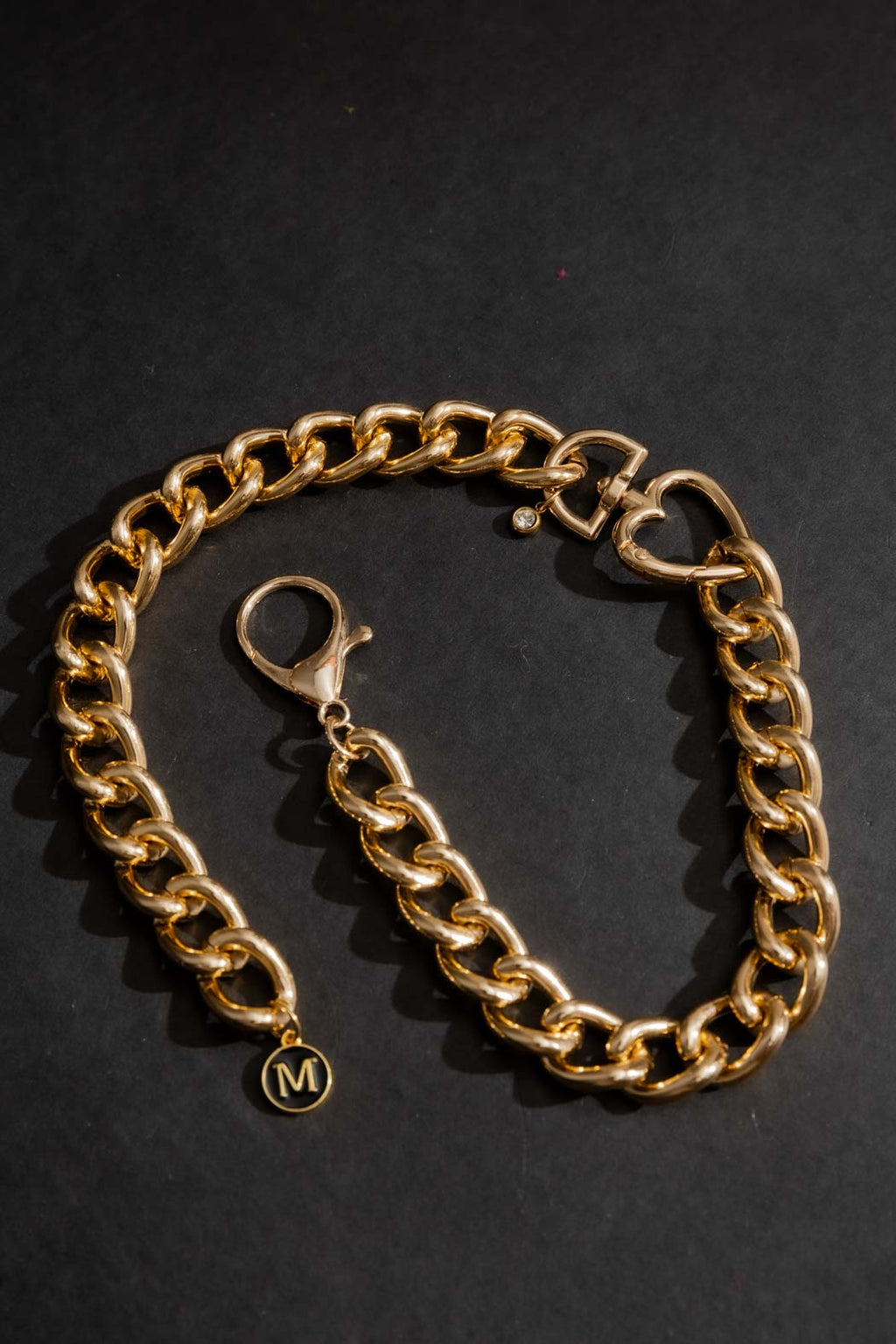 Heart Clasp Necklace Gold