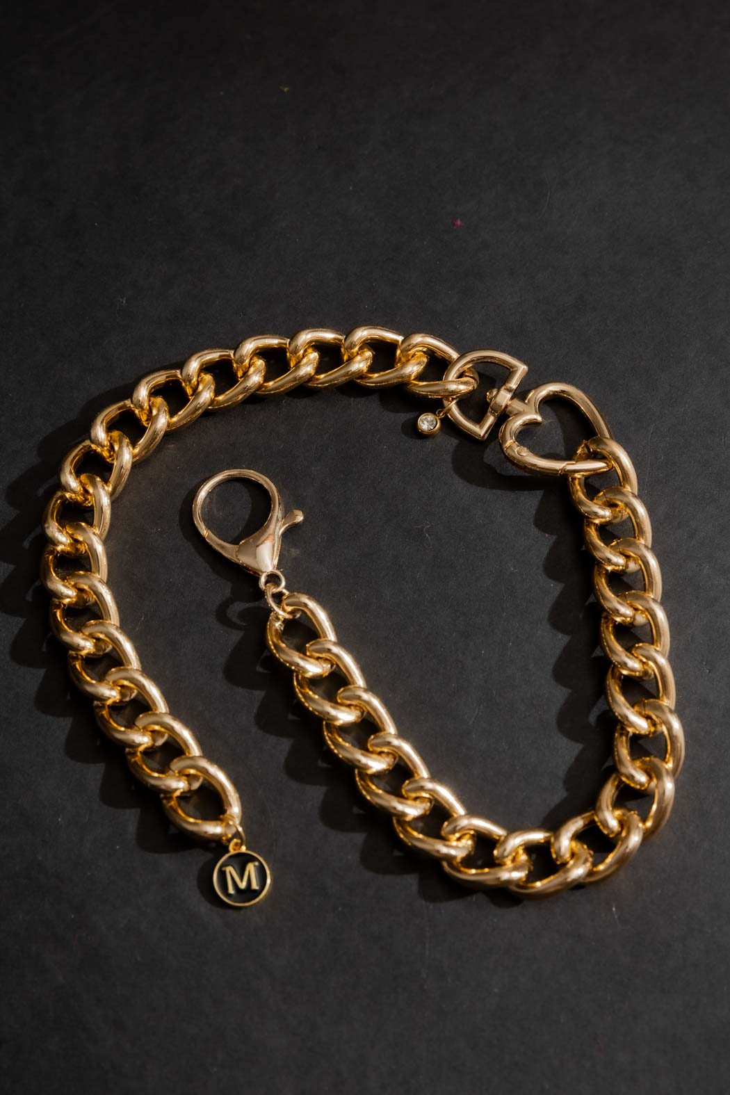 Heart Clasp Necklace Gold