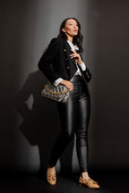 Black Textured Midi Sisca Blazer