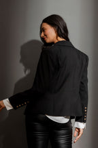 Black Textured Midi Sisca Blazer