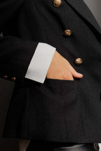 Black Textured Midi Sisca Blazer