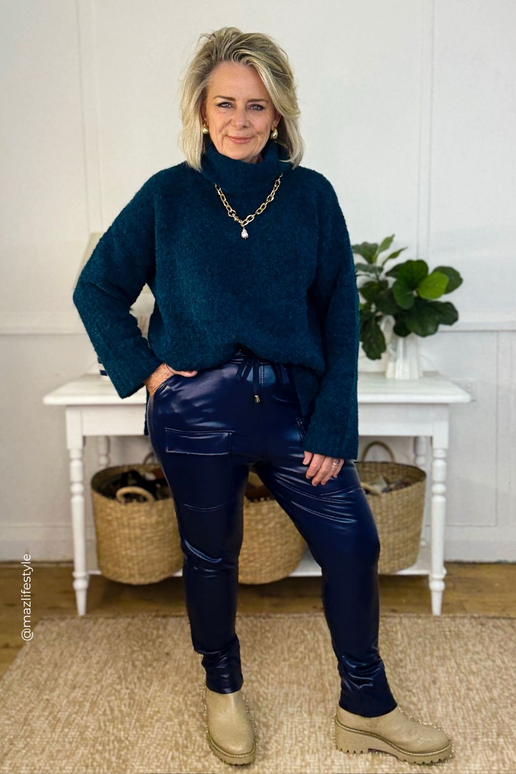 Midnight Coated Jogger Pant