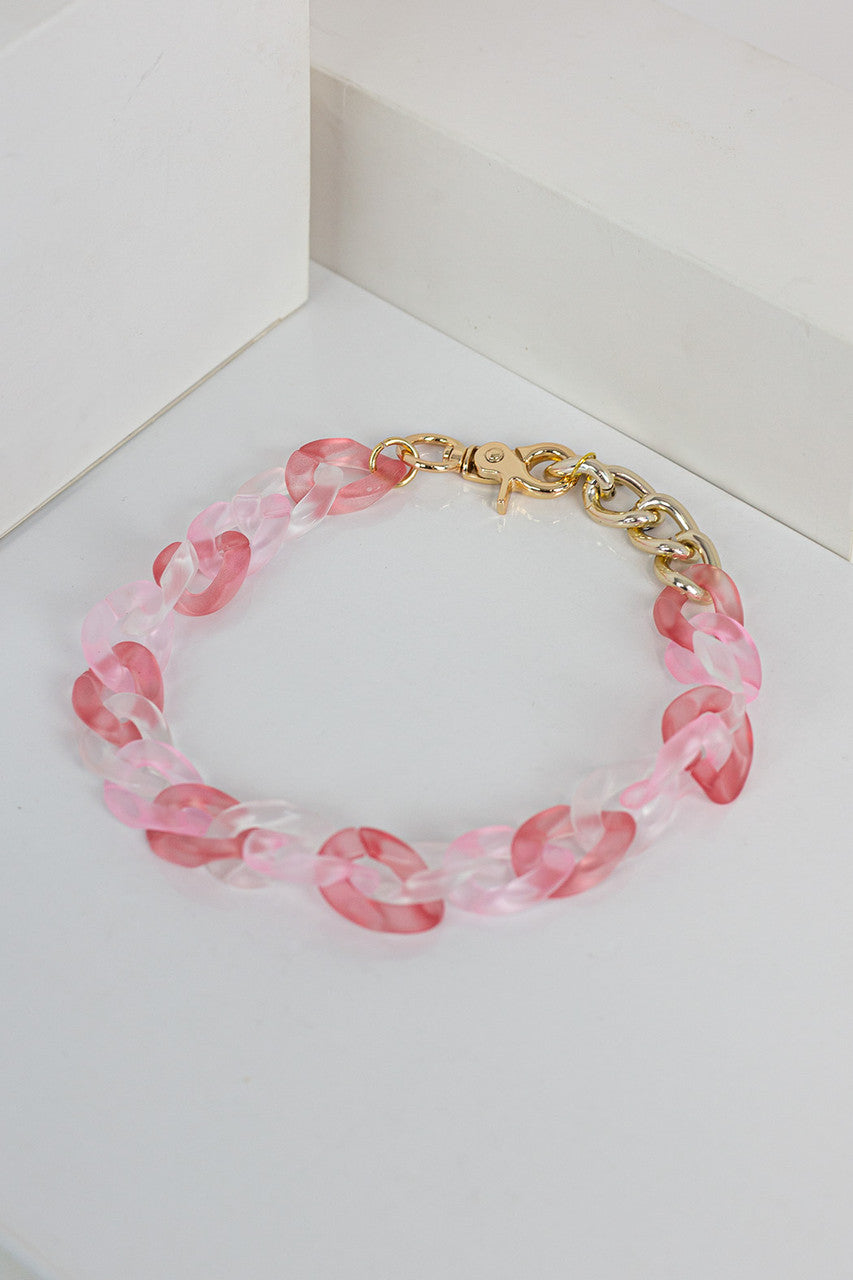 Pink Resin Necklace - SALE