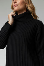 Black Rib Cowl Neck Jumper