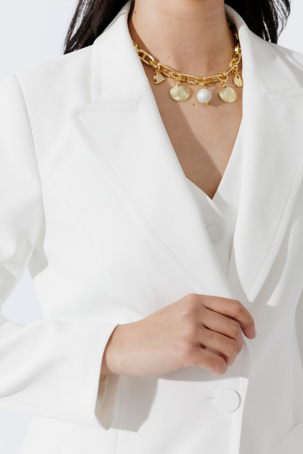 Gold Seashells Charm Necklace