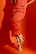 Orange Checkerboard Tube Skirt