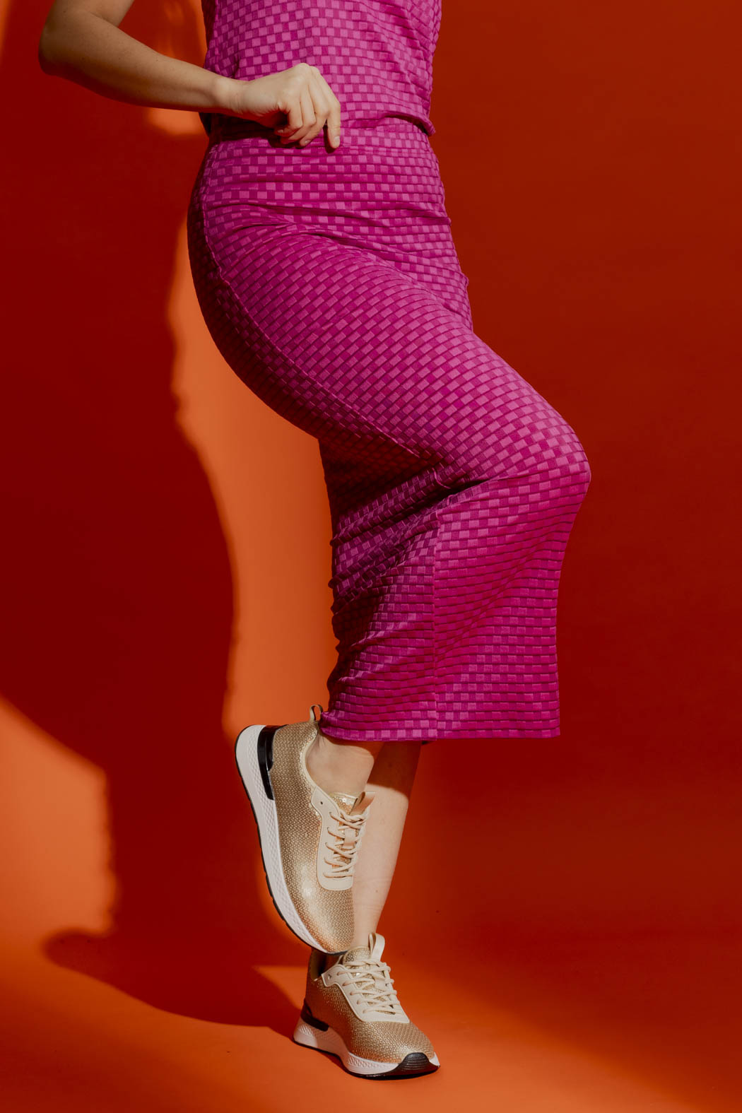 Pink Checkerboard Tube Skirt
