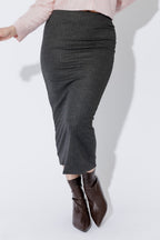 Charcoal Pin Stripe Double Layer Skirt